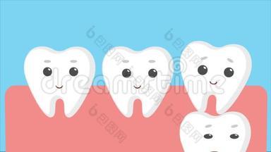 卡通牙床有白色的婴儿牙齿。